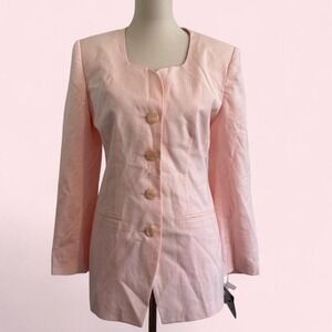 Vintage Gilmor blush pink linen blazer — brand new with tags
